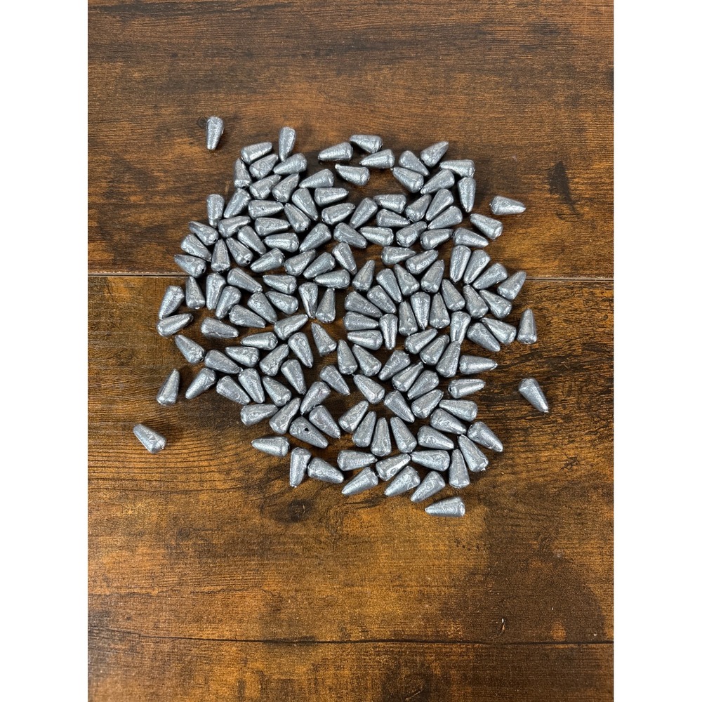 145 Piece Lead Bullet Fishing Sinkers Bulk Lot Silver Cone Weights Texas Rig